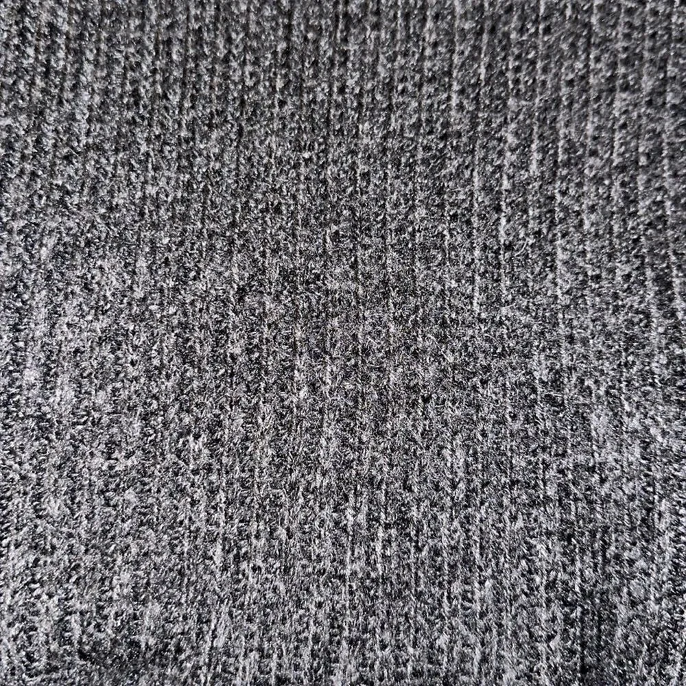Halston M Charcoal Gray White Cotton Shirt Combo Knit Mock Neck Sweater